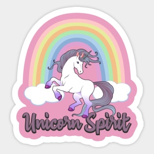 Unicorn Spirit Animal With Rainbow Sticker